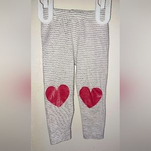 Baby Girl Pants Leggings - Carter's - 9 months - Striped with Heart Knees